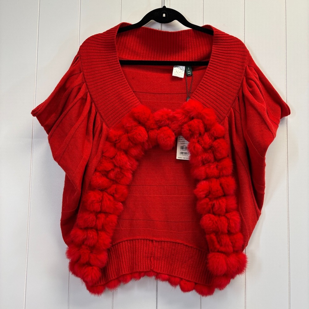 OBLEI Classic Festive Pom Pom Cardigan Women Glam Maximalist Avant Garde Chic